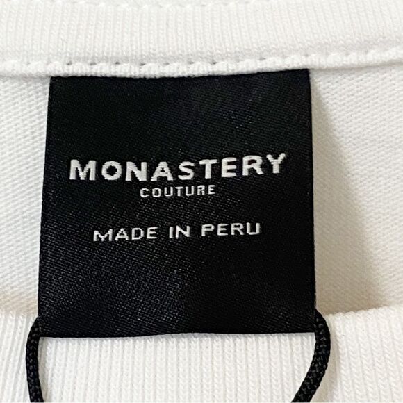 Monastery Couture White Logo T-Shirt Mens Size Medium - Picture 8 of 10